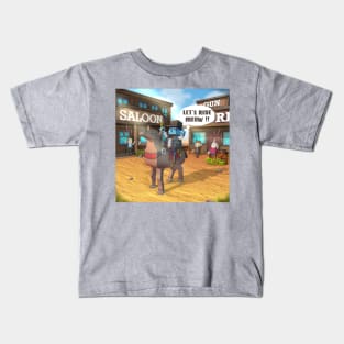 Let's ride, Cool cat cowboy meow Kids T-Shirt